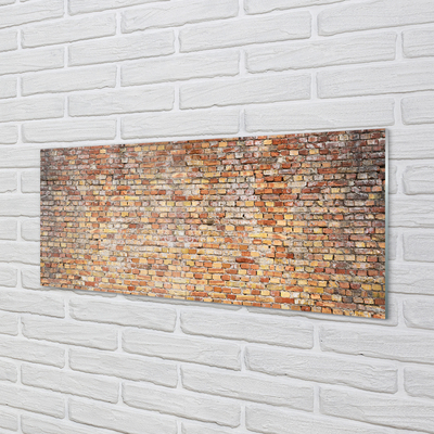 Konyhai üveg panel Tégla fal kő