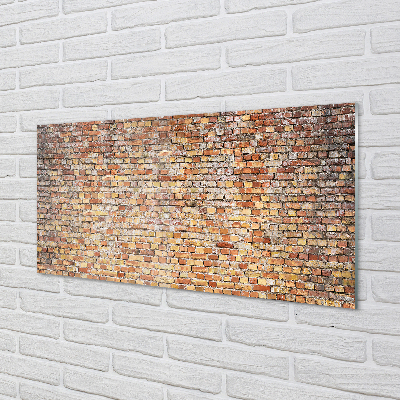 Konyhai üveg panel Tégla fal kő