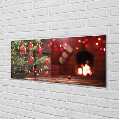 Konyhai üveg panel Dísz karácsonyfa ajándékok
