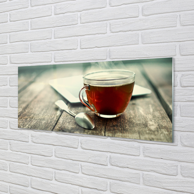 Konyhai üveg panel Hő egy teáskanál tea