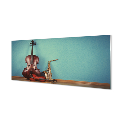 Konyhai üveg panel hegedű trombita