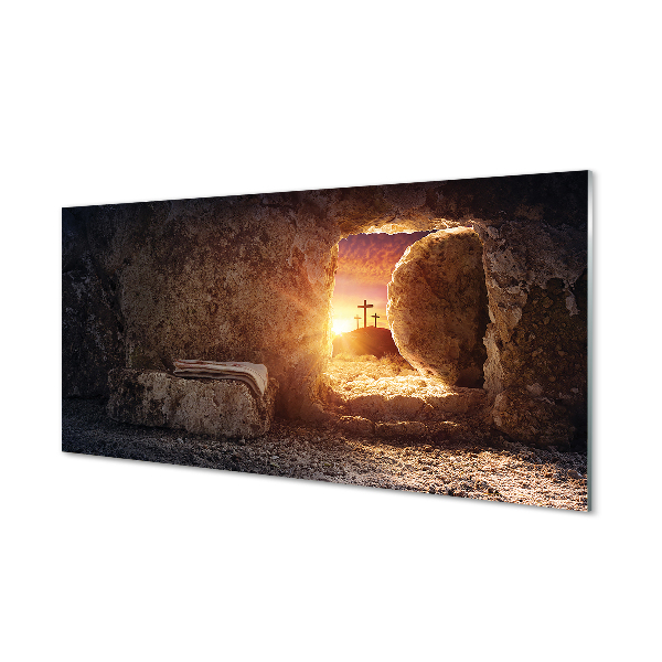 Konyhai üveg panel Cave keresztezi a Nap