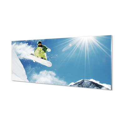 Konyhai üveg panel Man hegyi hó fedélzeten
