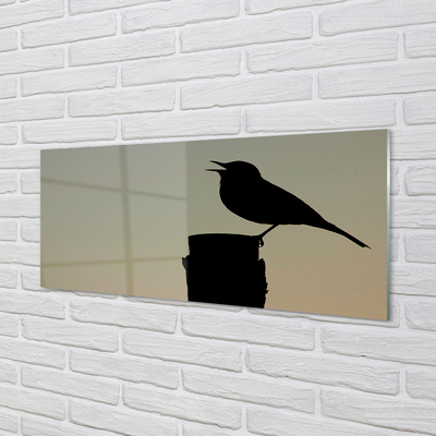 Konyhai üveg panel fekete madár