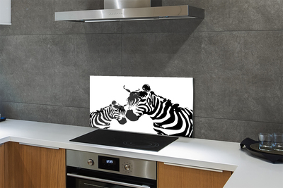 Konyhai üveg panel festett zebra