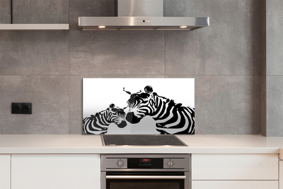 Konyhai üveg panel festett zebra