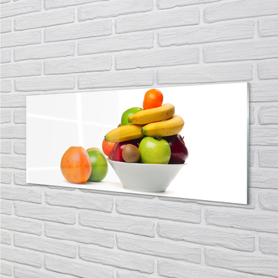 Konyhai üveg panel Gyümölcsök egy tálba