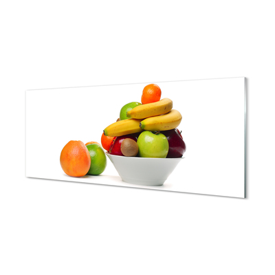 Konyhai üveg panel Gyümölcsök egy tálba