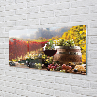 Konyhai üveg panel Őszi borospohár