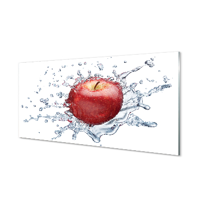 Konyhai üveg panel Piros alma a vízben