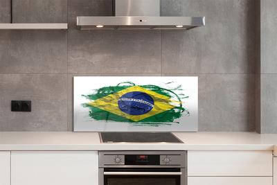 Konyhai üveg panel zászló Brazília