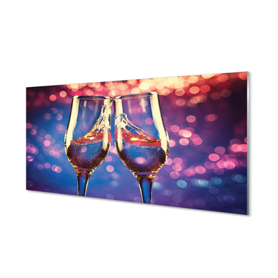 Konyhai üveg panel Színes háttér pezsgős üvegek