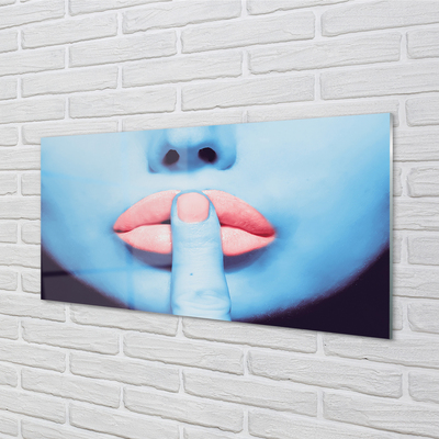 Konyhai üveg panel Nő neon ajkak