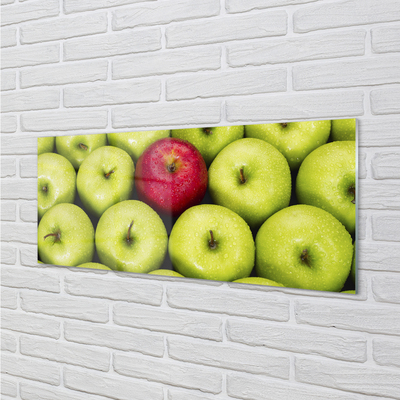 Konyhai üveg panel Zöld és piros alma