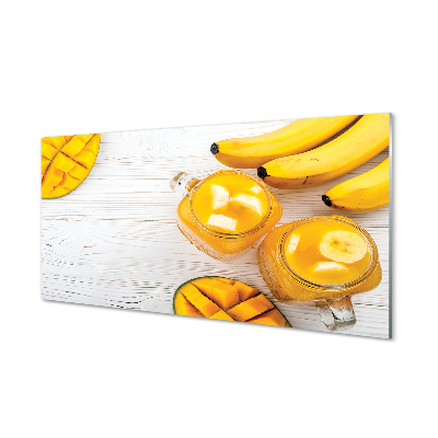Konyhai üveg panel Mango banán turmix