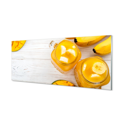 Konyhai üveg panel Mango banán turmix