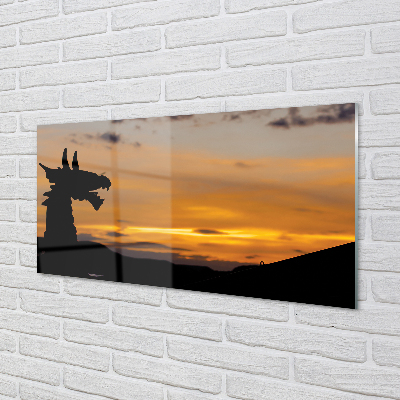 Konyhai üveg panel Sunset ég sárkány