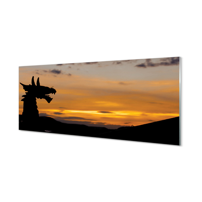 Konyhai üveg panel Sunset ég sárkány