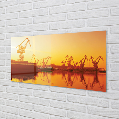 Konyhai üveg panel Gdanski hajógyár napkelte