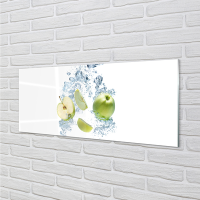 Konyhai üveg panel Víz alma szeletelve