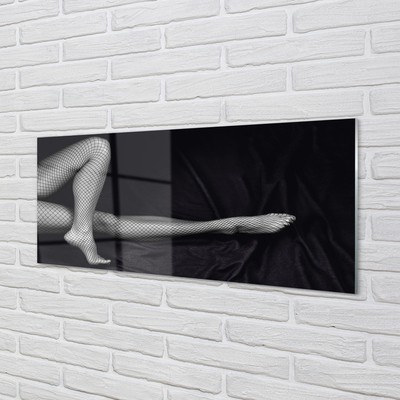 Konyhai üveg panel Fekete-fehér necc lábak