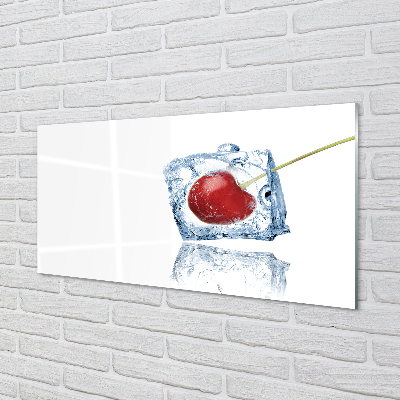 Konyhai üveg panel Jégkocka cseresznye