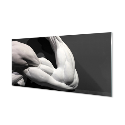 Konyhai üveg panel Muscle fekete-fehér