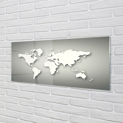 Konyhai üveg panel Szürke háttér fehér térkép