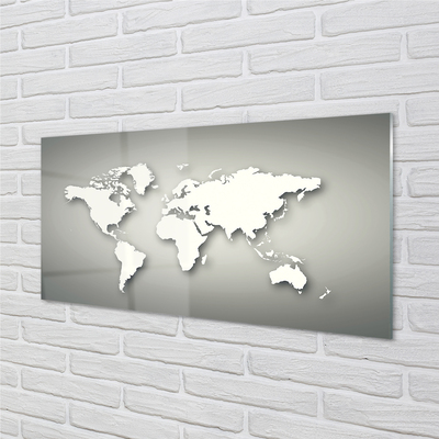 Konyhai üveg panel Szürke háttér fehér térkép