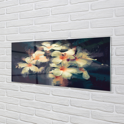 Konyhai üveg panel kép virágok