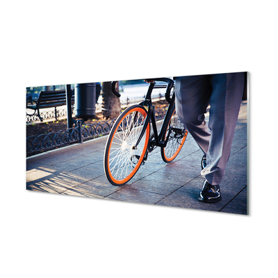 Konyhai üveg panel Városi kerékpár láb