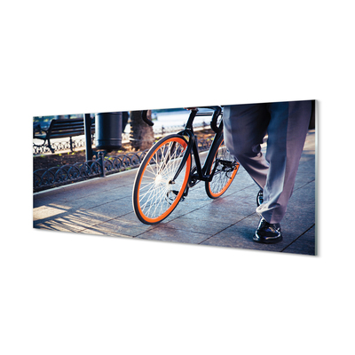 Konyhai üveg panel Városi kerékpár láb