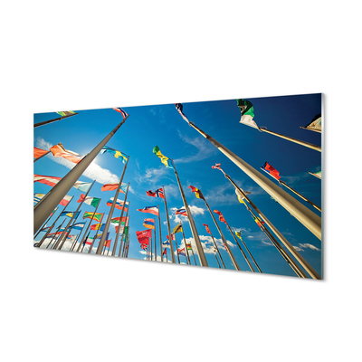 Konyhai üveg panel különböző zászlók