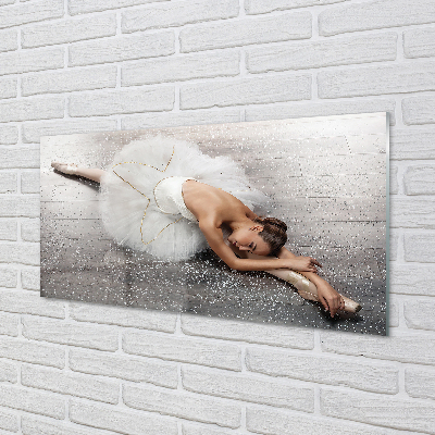 Konyhai üveg panel Női fehér balerina ruha