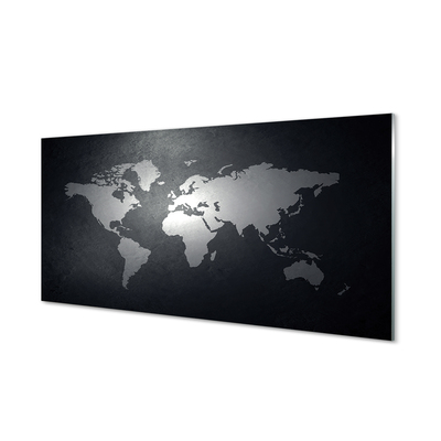 Konyhai üveg panel Fekete háttér Fehér térkép