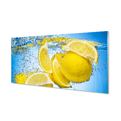Konyhai üveg panel Lemon vízben