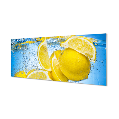 Konyhai üveg panel Lemon vízben