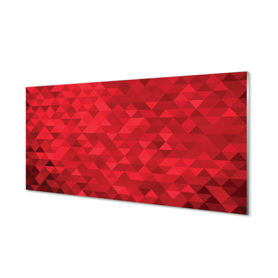 Konyhai üveg panel Piros mintás háromszög