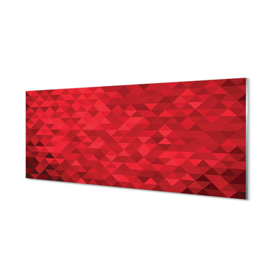 Konyhai üveg panel Piros mintás háromszög