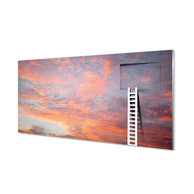 Konyhai üveg panel Létra naplemente ég