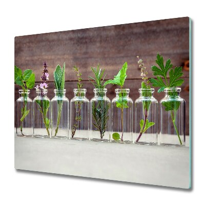 Üveg vágódeszka Növények tégelyek