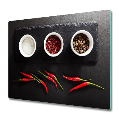 Üveg vágódeszka Fűszerek és chili
