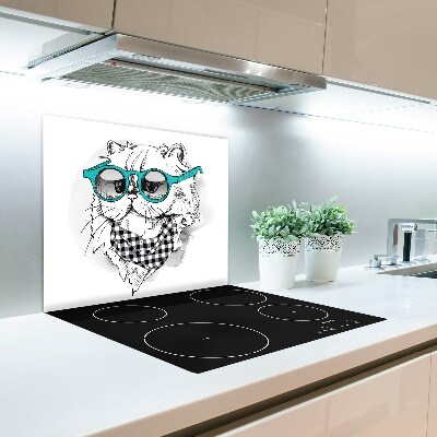 Üveg vágódeszka Cat szemüveg