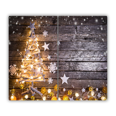 Üveg vágódeszka Világító karácsonyfa