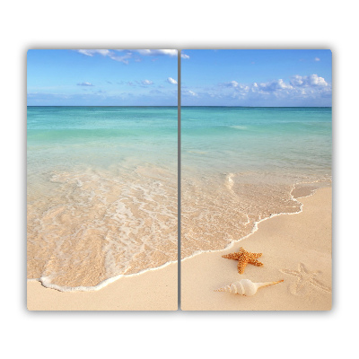 Üveg vágódeszka Starfish a strandon
