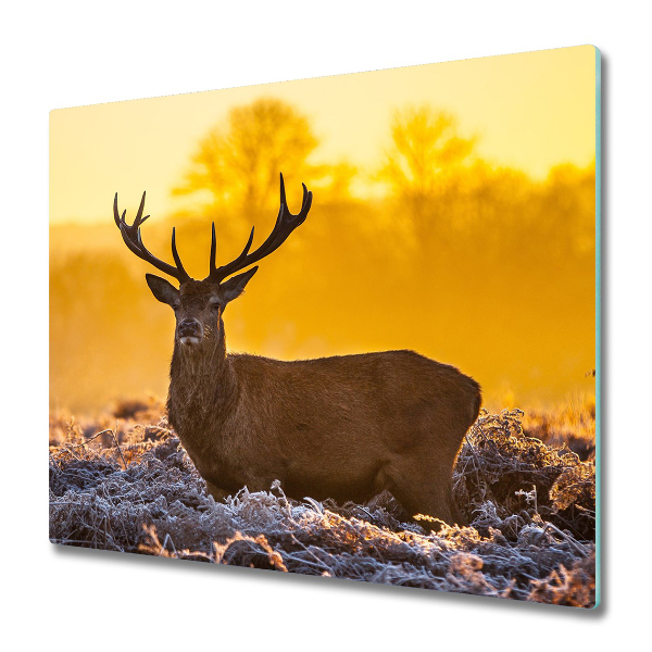 Üveg vágódeszka Deer napkelte