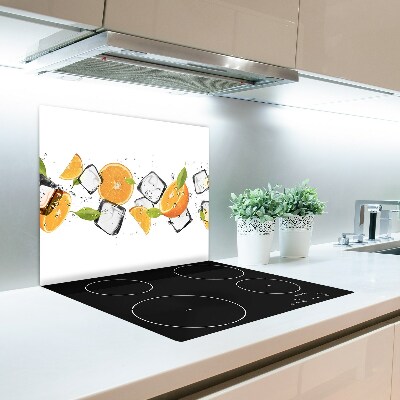 Üveg vágódeszka Narancs jéggel