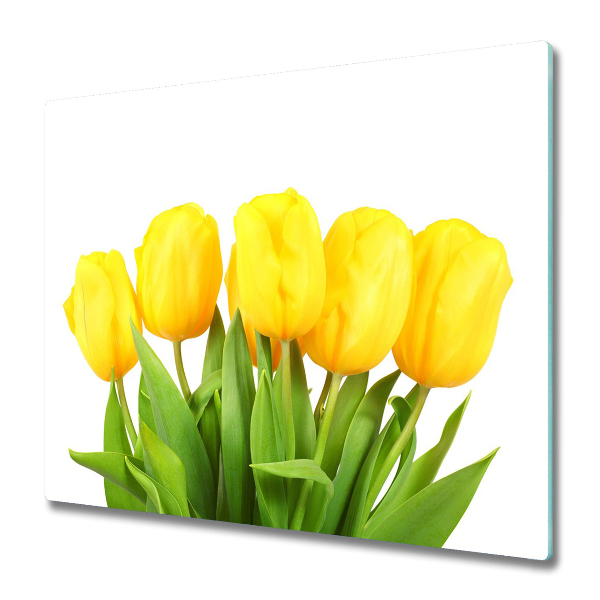 Üveg vágódeszka sárga tulipánok
