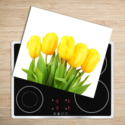 Üveg vágódeszka sárga tulipánok