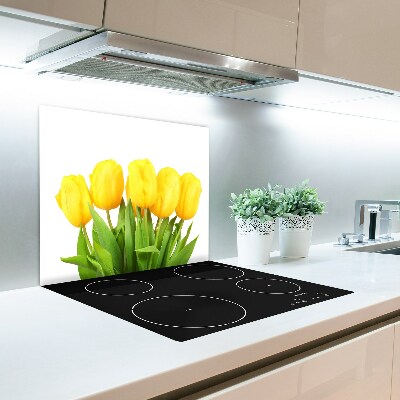 Üveg vágódeszka sárga tulipánok